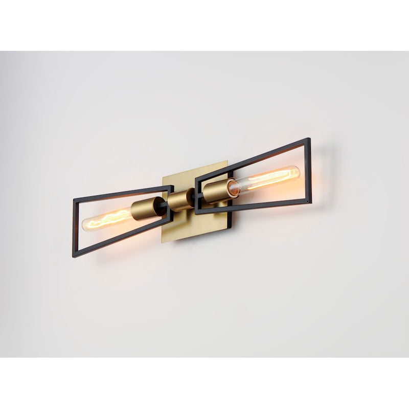 Maxim Lighting Wings Wall Sconce, Black/Satin Brass