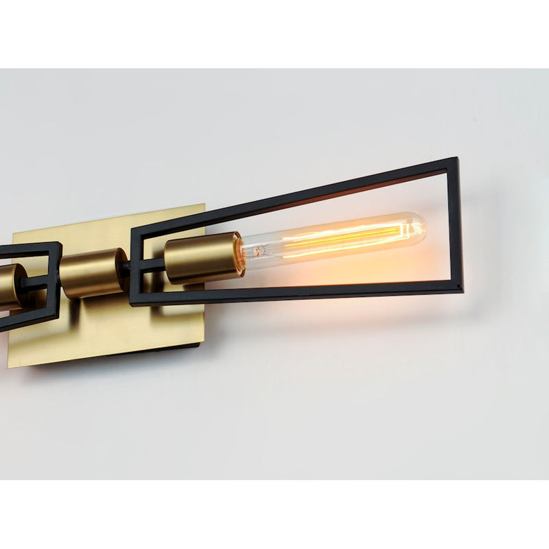 Maxim Lighting Wings Wall Sconce, Black/Satin Brass