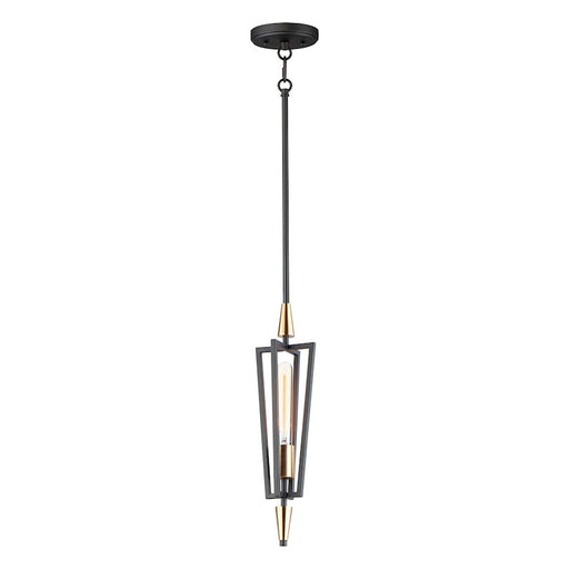 Maxim Lighting Wings 1-Light Pendant, Black/Satin Brass