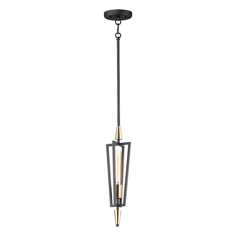 Maxim Lighting Wings 1-Light Pendant, Black/Satin Brass