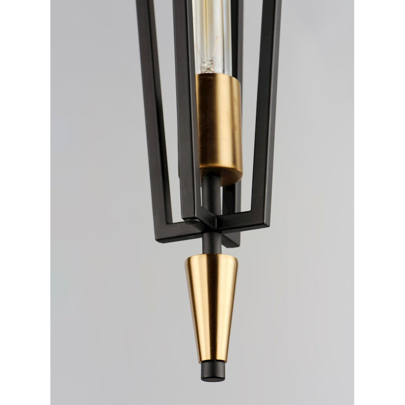 Maxim Lighting Wings 1-Light Pendant, Black/Satin Brass