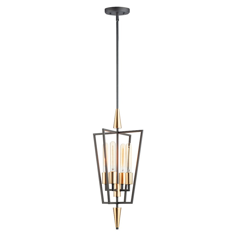 Maxim Lighting Wings 4-Light Pendant, Black/Satin Brass