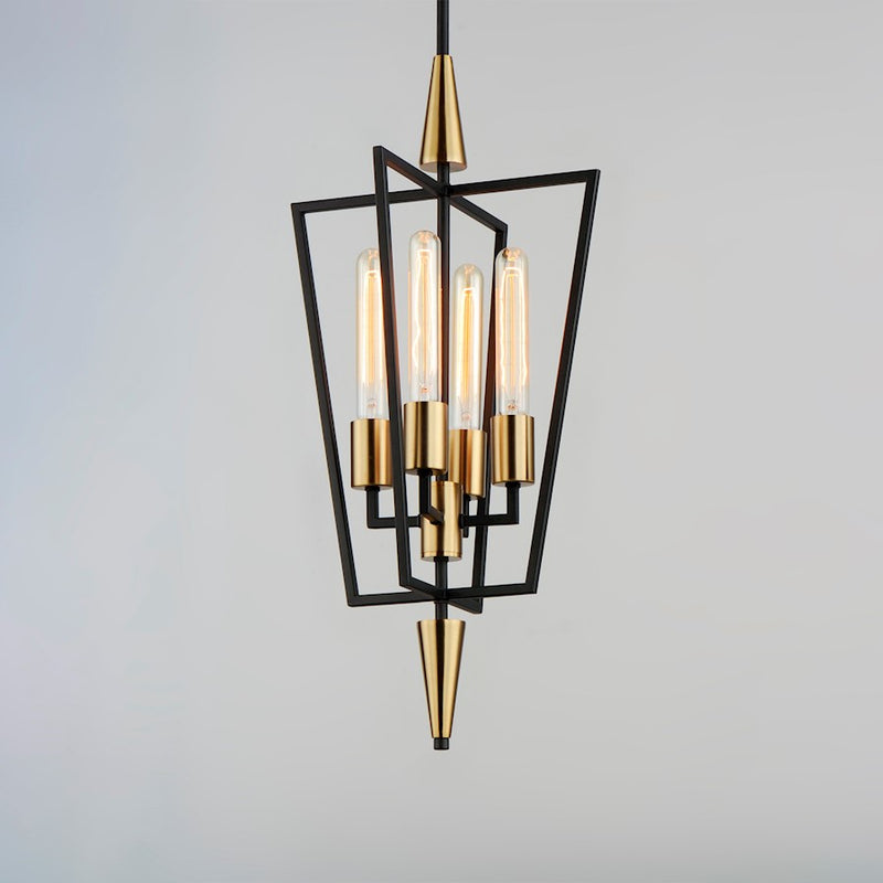 Maxim Lighting Wings 4-Light Pendant, Black/Satin Brass