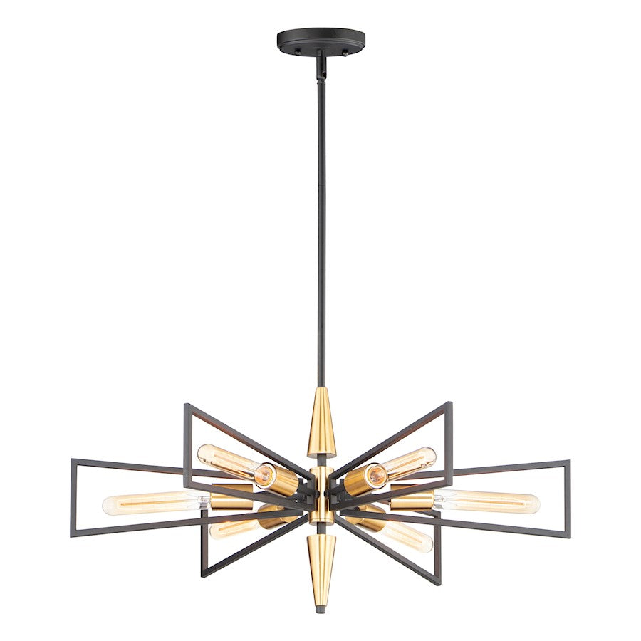 Maxim Lighting Wings 6-Light Chandelier, Black/Satin Brass