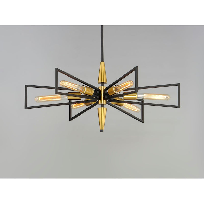 Maxim Lighting Wings 6-Light Chandelier, Black/Satin Brass
