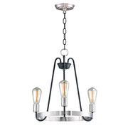 Maxim Lighting Haven 3-Light Chandelier, Black/Satin Nickel