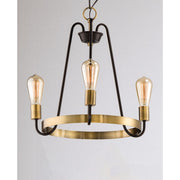 Maxim Lighting Haven 3-Light Chandelier, Bronze/Antique Brass