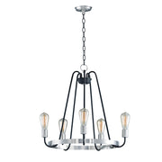 Maxim Lighting Haven 5-Light Chandelier, Black/Satin Nickel