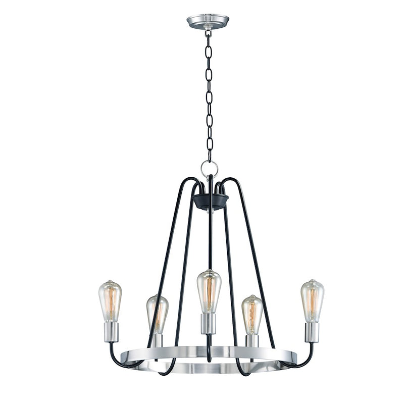 Maxim Lighting Haven 5-Light Chandelier, Black/Satin Nickel