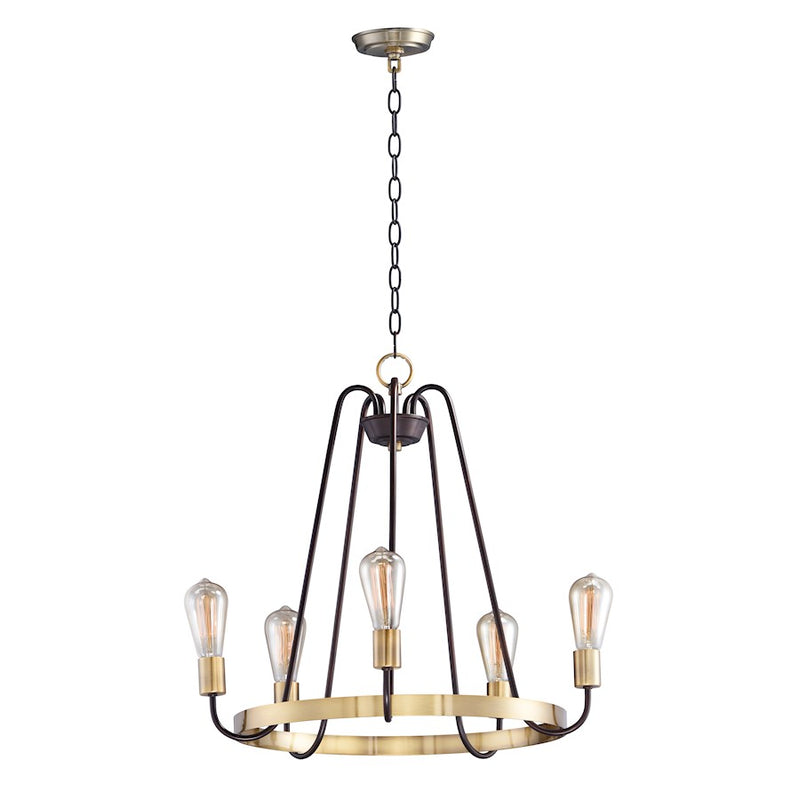 Maxim Lighting Haven 5-Light Chandelier, Bronze/Antique Brass