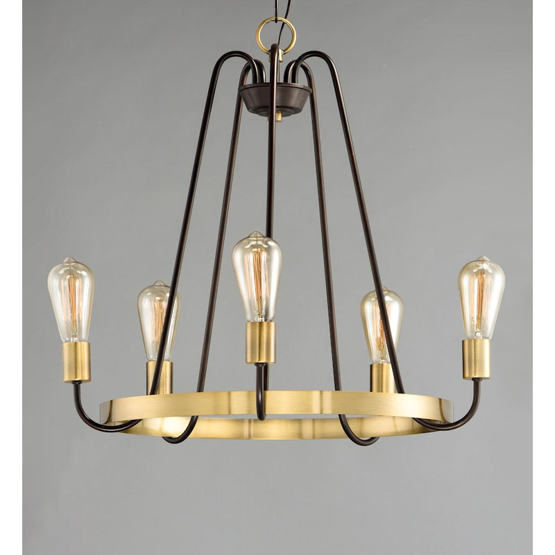 Maxim Lighting Haven 5-Light Chandelier, Bronze/Antique Brass
