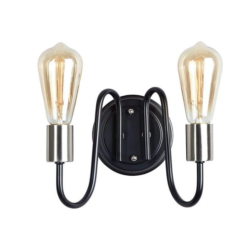 Maxim Lighting Haven 2-Light Wall Sconce, Black/Satin Nickel