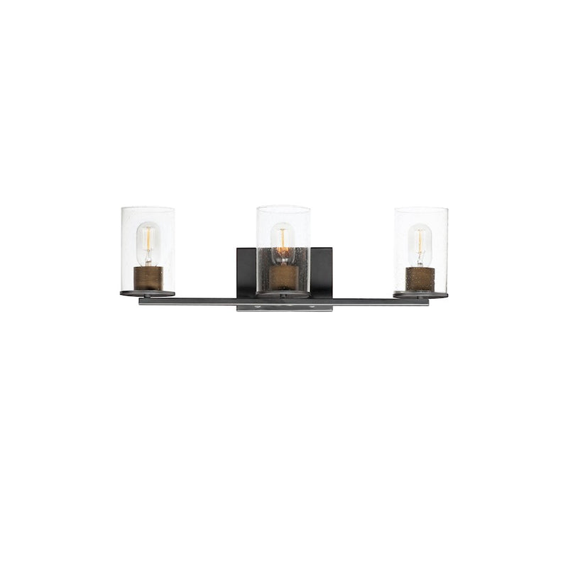 Maxim Lighting Sleek 3-Light Bath, Antique Brass/Black/Seedy