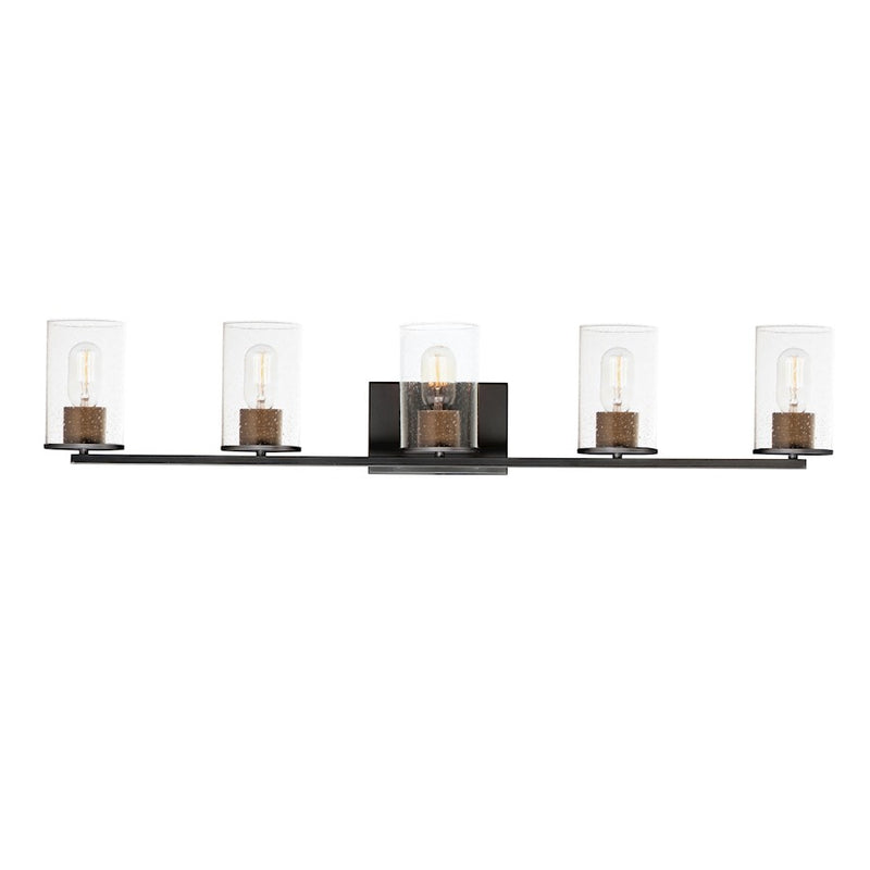 Maxim Lighting Sleek 5-Light Bath, Antique Brass/Black/Seedy