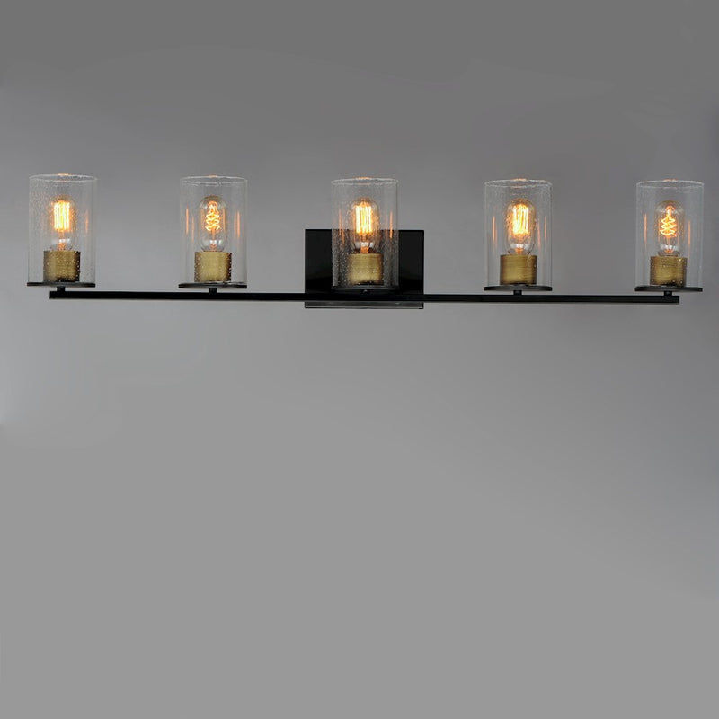 Maxim Lighting Sleek 5-Light Bath, Antique Brass/Black/Seedy
