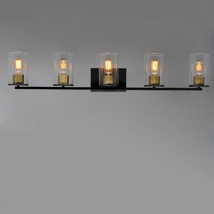 Maxim Lighting Sleek 5-Light Bath, Antique Brass/Black/Seedy
