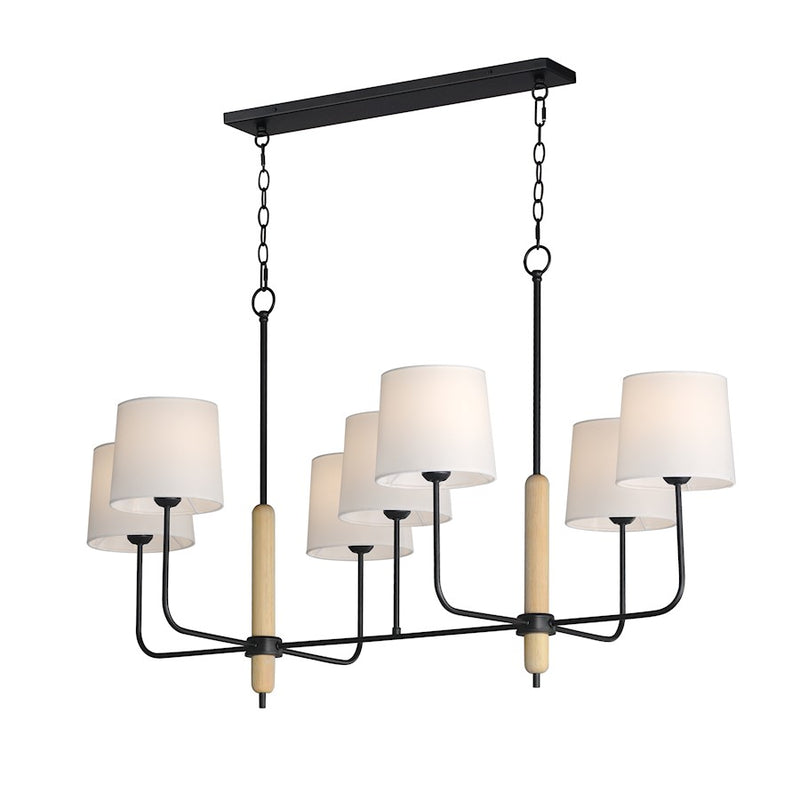 Maxim Lighting Bozeman 7 Light Linear Chandelier, Natural Wood