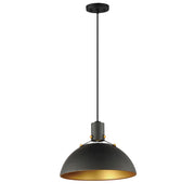 Maxim Lighting Dawn 1 Light 12.5" Pendant, Antique Brass/Black