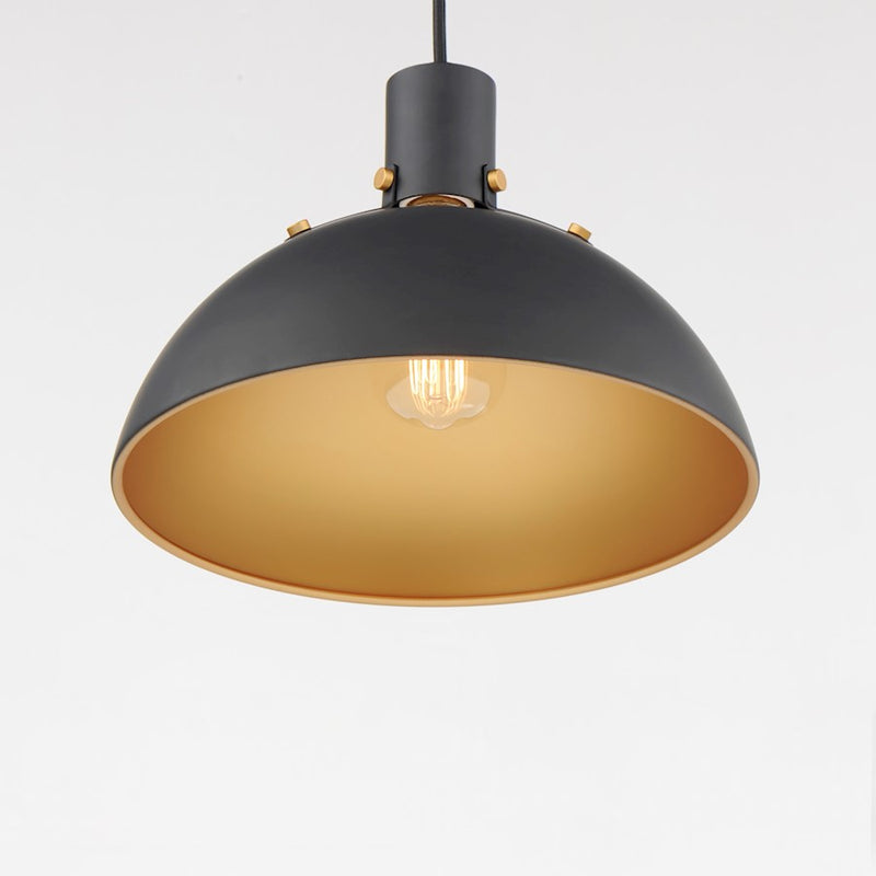 Maxim Lighting Dawn 1 Light 12.5" Pendant, Antique Brass/Black