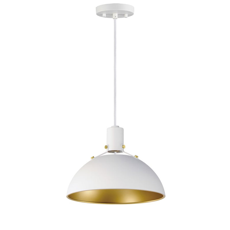 Maxim Lighting Dawn 1 Light Single Pendant, White/Satin Brass
