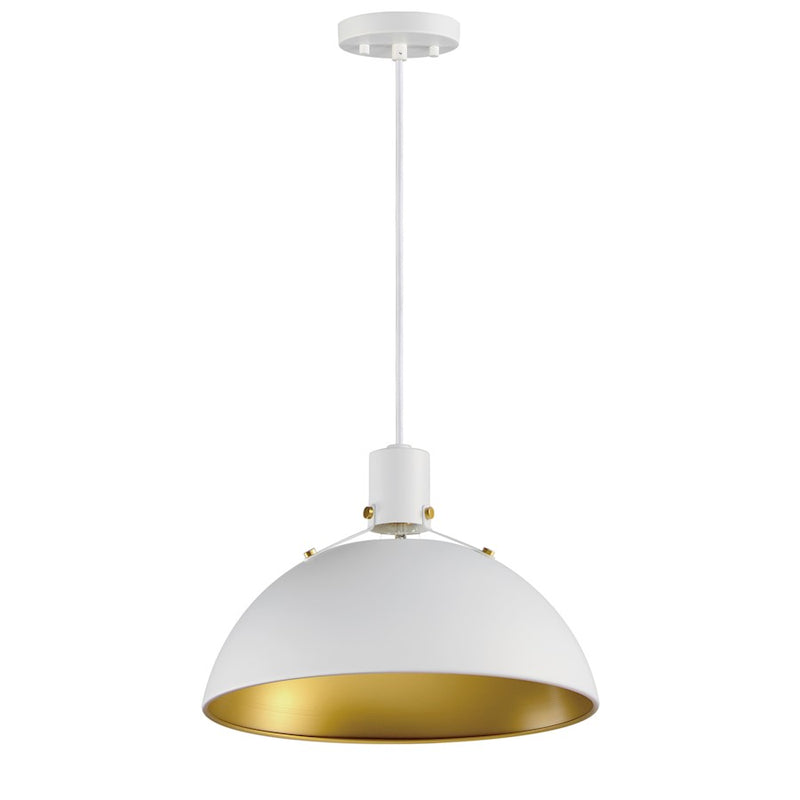 Maxim Lighting Dawn 1 Light Single Pendant, White/Satin Brass