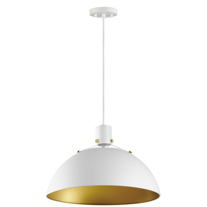 Maxim Lighting Dawn 1 Light Single Pendant, White/Satin Brass