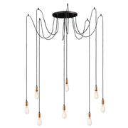 Maxim Lighting Early Electric 8-Light Pendant, Black/Antique Brass
