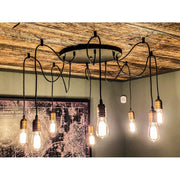 Maxim Lighting Early Electric 8-Light Pendant, Black/Antique Brass