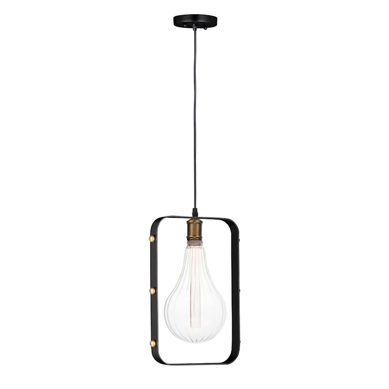 Maxim Lighting Early Electric-Single 1 LT Pendant, Black/Brass