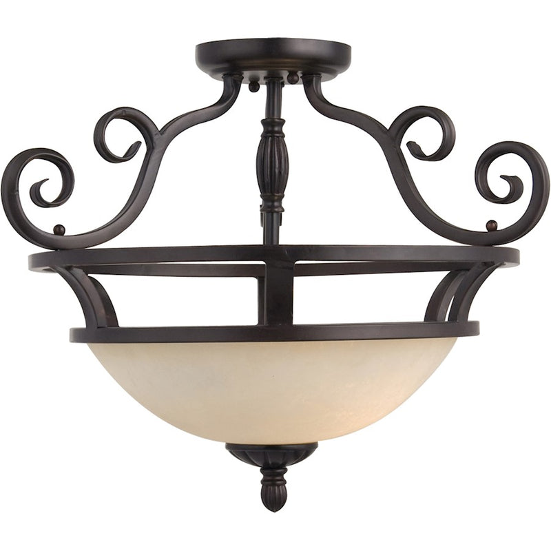 Maxim Manor 2-Light Semi-Flush Mount Oil Rubbed Bronze