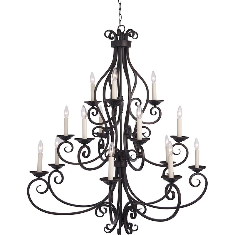 Maxim Lighting Manor 15-Light Chandelier Oil Rubbed Bronze