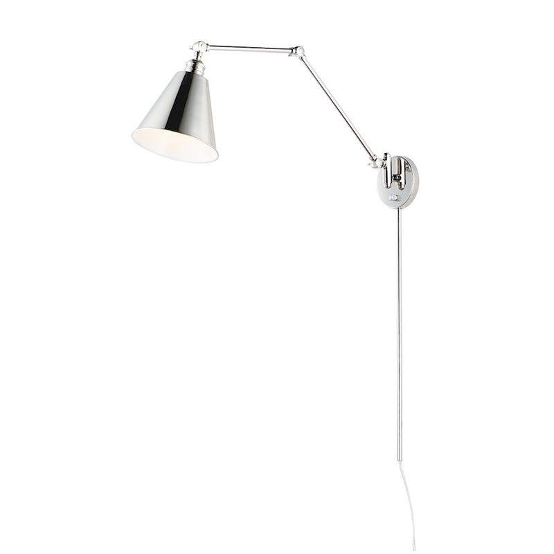 Maxim Lighting Library Large 1-Light Wall Sconce, Polished Nickel