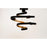 Maxim Lighting Twister 3-Light Semi-Flush Mount, Black/Gold