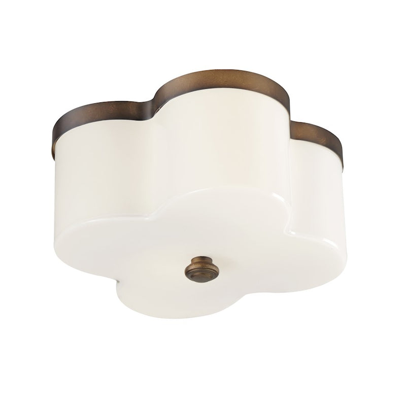 Maxim Lighting Clover 2 Light Flush Mount, Antique Bronze/White