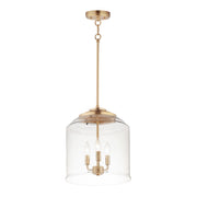 Maxim Acadia 14in 3-Light Multi-Light Pendant | Transitional Heritage Brass and Clear Seedy Glass | Kitchen Island | Model 12273CDHR