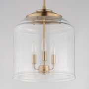 Maxim Acadia 14in 3-Light Multi-Light Pendant | Transitional Heritage Brass and Clear Seedy Glass | Kitchen Island | Model 12273CDHR