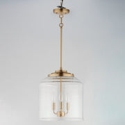 Maxim Acadia 14in 3-Light Multi-Light Pendant | Transitional Heritage Brass and Clear Seedy Glass | Kitchen Island | Model 12273CDHR