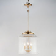 Maxim Acadia 14in 3-Light Multi-Light Pendant | Transitional Heritage Brass and Clear Seedy Glass | Kitchen Island | Model 12273CDHR