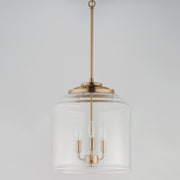 Maxim Acadia 14in 3-Light Multi-Light Pendant | Transitional Heritage Brass and Clear Seedy Glass | Kitchen Island | Model 12273CDHR