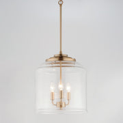 Maxim Acadia 14in 3-Light Multi-Light Pendant | Transitional Heritage Brass and Clear Seedy Glass | Kitchen Island | Model 12273CDHR