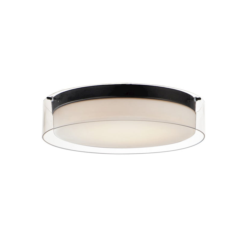 Maxim Lighting Duo 16'' Round Flush Mount, Black/Clear/Satin White