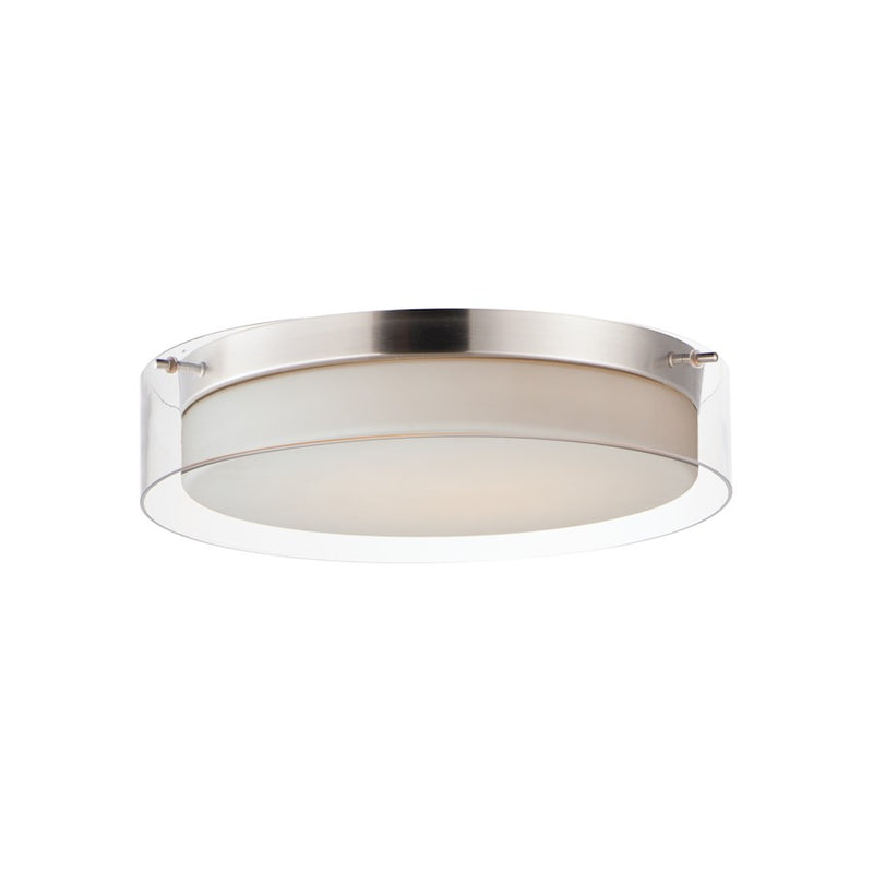 Maxim Lighting Duo 16'' Round Flush Mount, Nickel/White