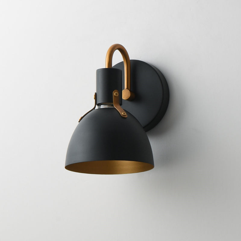Maxim Lighting Dusk 1 Light 8.75" Bath Vanity, Black/Antique Brass