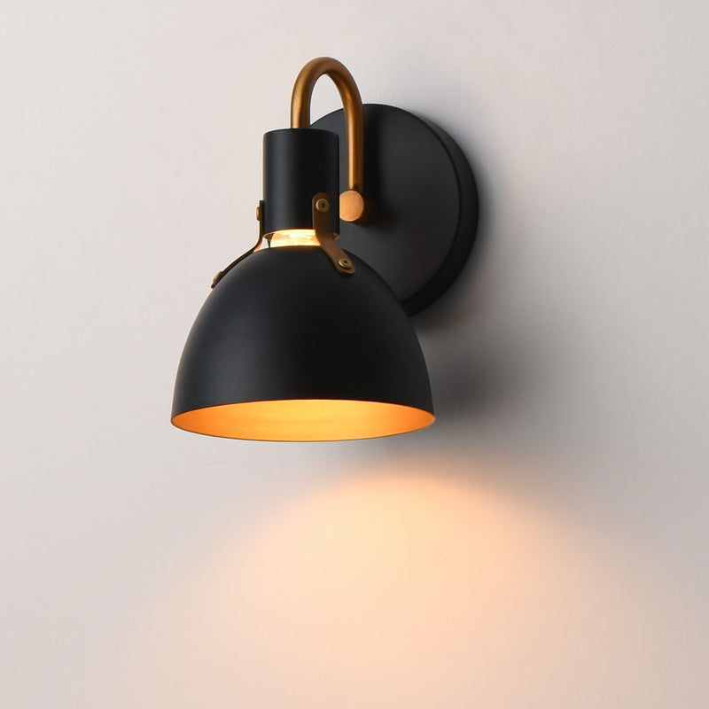 Maxim Lighting Dusk 1 Light 8.75" Bath Vanity, Black/Antique Brass