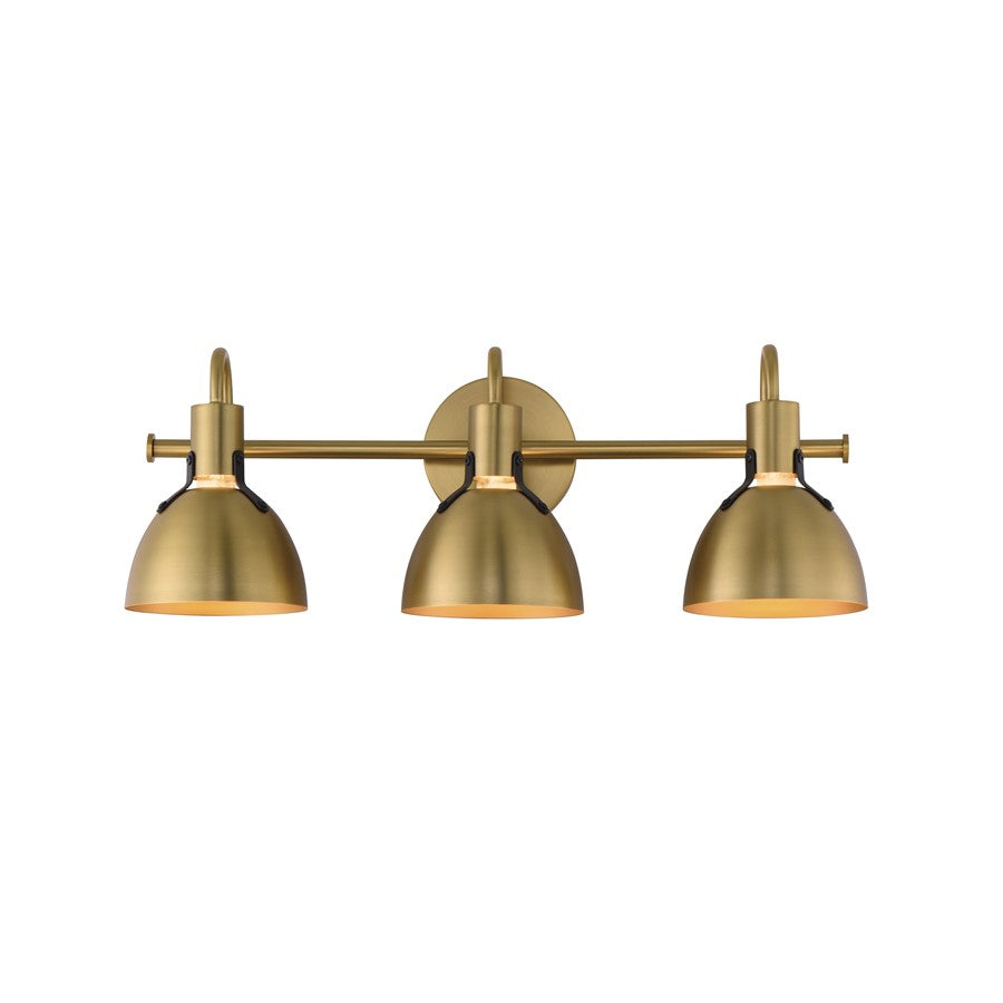 Maxim Lighting Dusk 3 Light 8.75" Bath Vanity, Satin Brass - 12343SBR