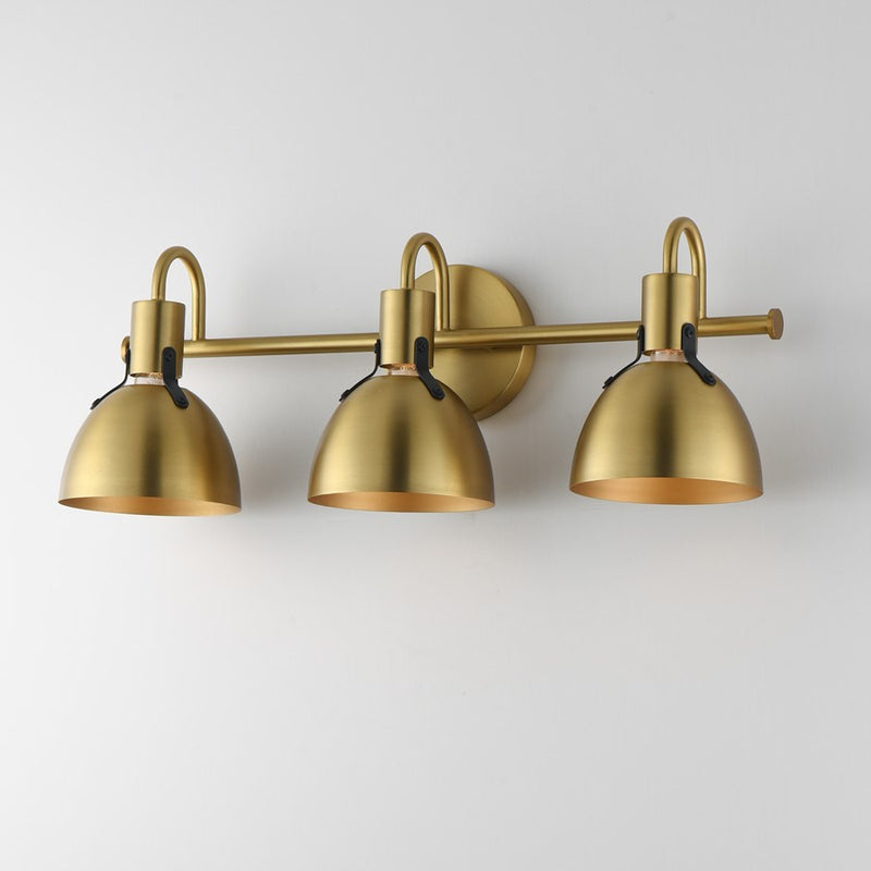 Maxim Lighting Dusk 3 Light 8.75" Bath Vanity, Satin Brass