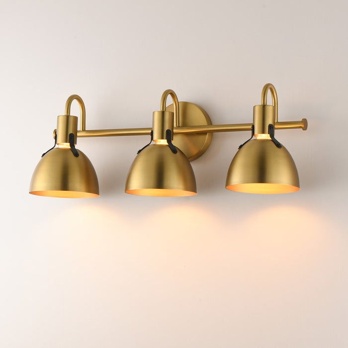 Maxim Lighting Dusk 3 Light 8.75" Bath Vanity, Satin Brass