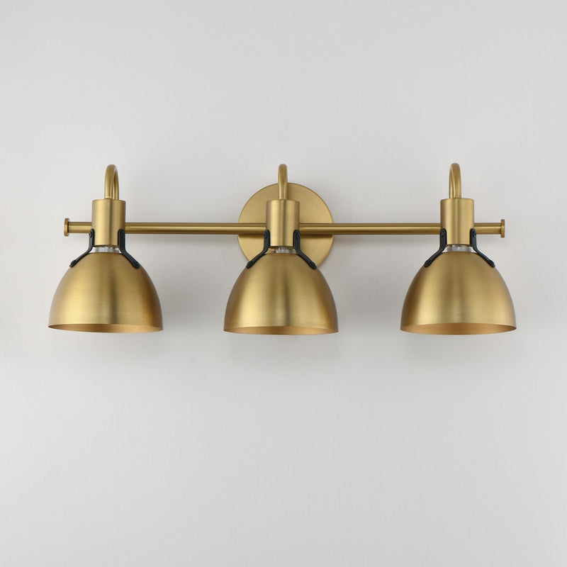 Maxim Lighting Dusk 3 Light 8.75" Bath Vanity, Satin Brass