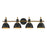 Maxim Lighting Dusk 4 Light 8.75" Bath Vanity, Black/Antique Brass - 12344BKAB
