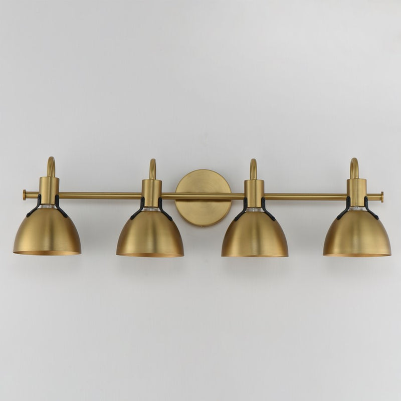 Maxim Lighting Dusk 4 Light 8.75" Bath Vanity, Satin Brass
